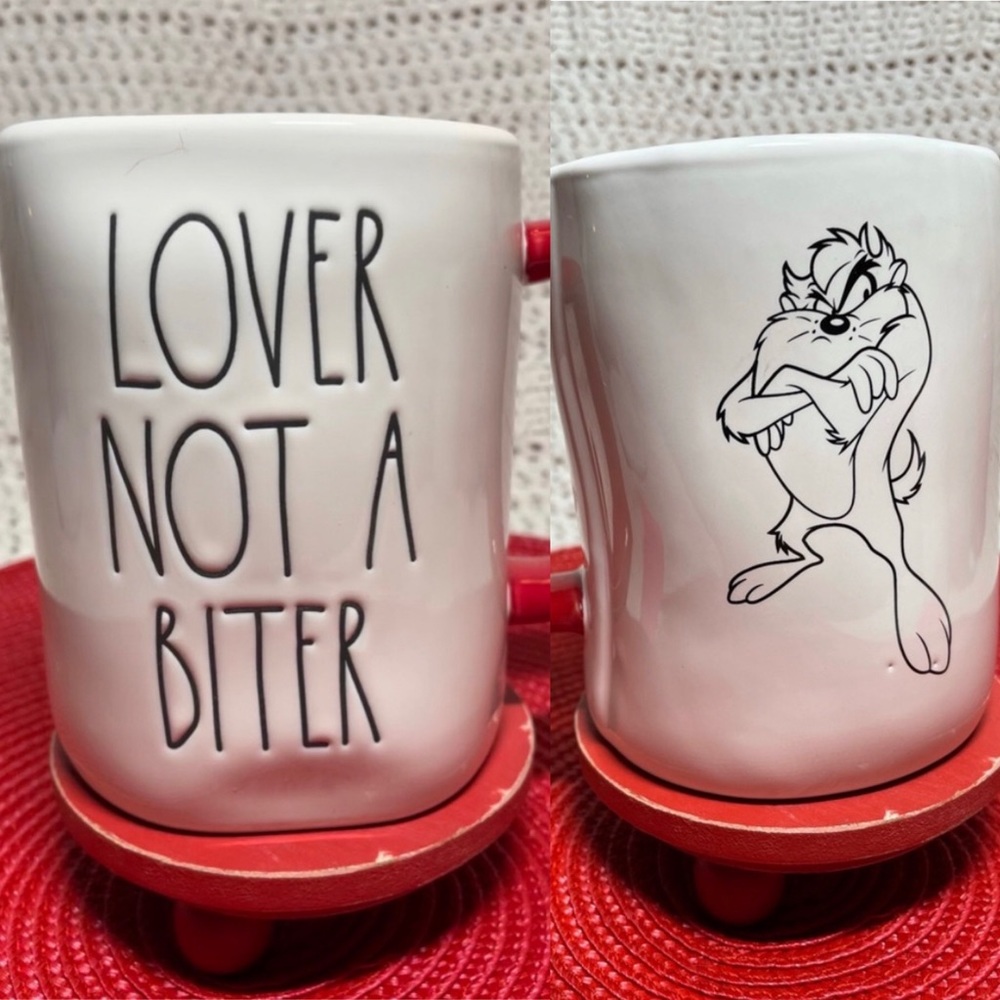 LOVER NOT A BITER Rae Dunn TASMANIAN DEVIL Mug